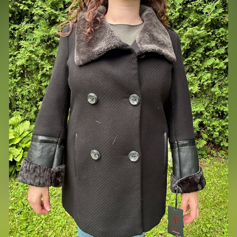 🧥 Arte Pelle Wool Pea Coat – Size M – NWT